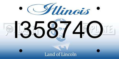 I35874O Illinois License Plate