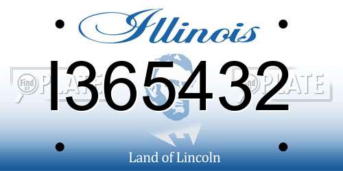 I365432 Illinois License Plate