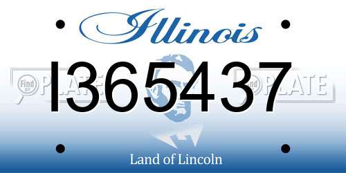 I365437 Illinois License Plate
