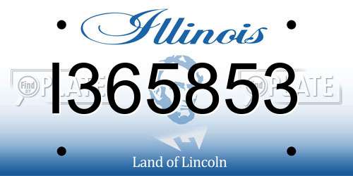 I365853 Illinois License Plate
