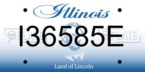I36585E Illinois License Plate