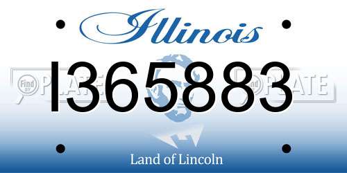I365883 Illinois License Plate