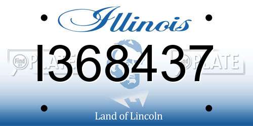 I368437 Illinois License Plate