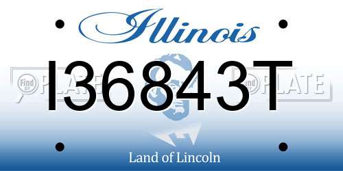 I36843T Illinois License Plate