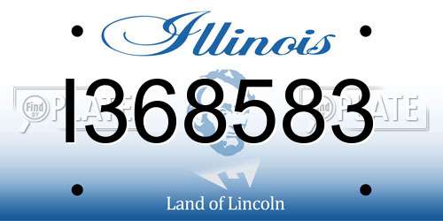I368583 Illinois License Plate
