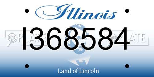 I368584 Illinois License Plate
