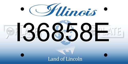 I36858E Illinois License Plate