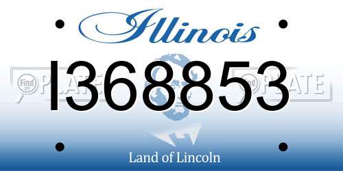 I368853 Illinois License Plate