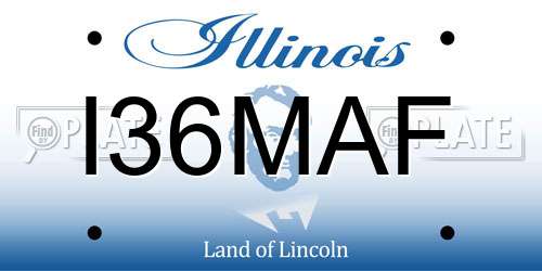 I36MAF Illinois License Plate