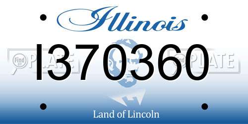 I370360 Illinois License Plate