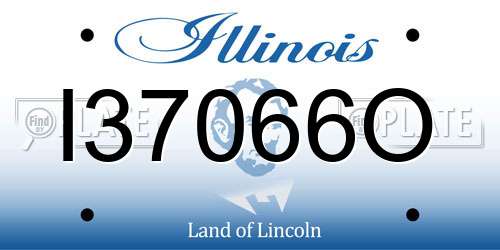 I37066O Illinois License Plate