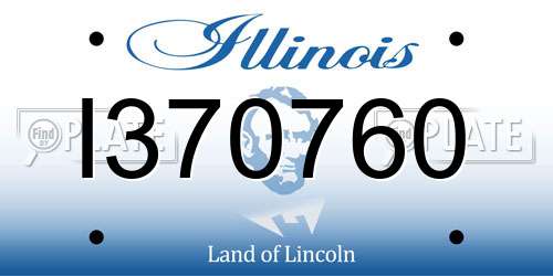 I370760 Illinois License Plate