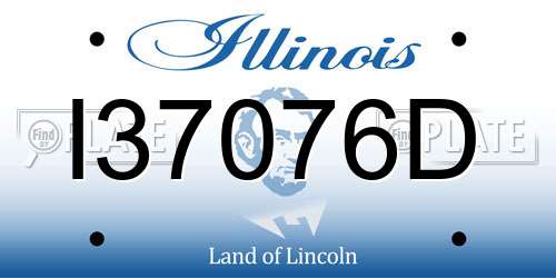 I37076D Illinois License Plate