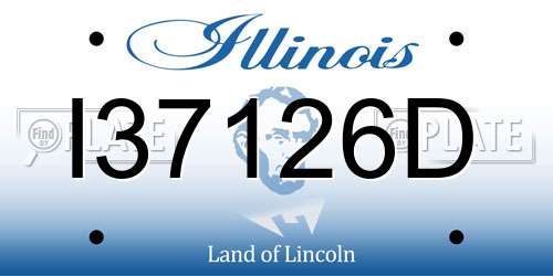 I37126D Illinois License Plate