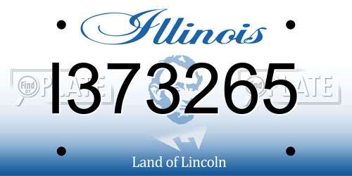 I373265 Illinois License Plate