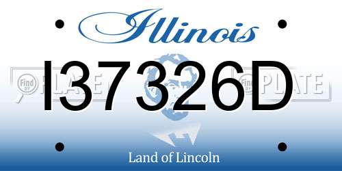I37326D Illinois License Plate