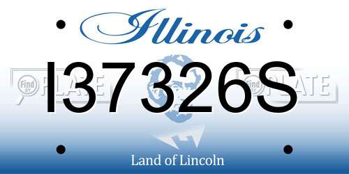 I37326S Illinois License Plate