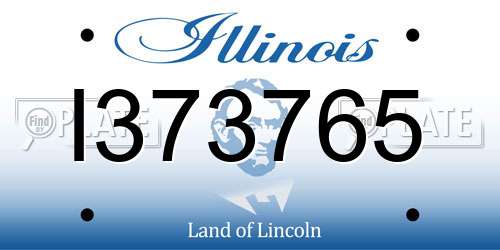 I373765 Illinois License Plate