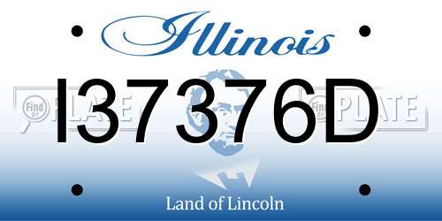 I37376D Illinois License Plate