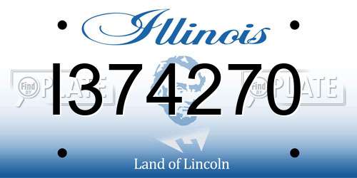 I374270 Illinois License Plate