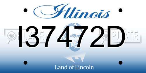 I37472D Illinois License Plate