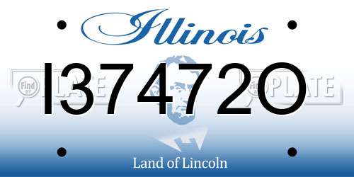 I37472O Illinois License Plate