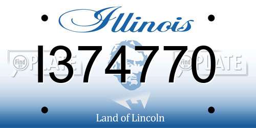 I374770 Illinois License Plate