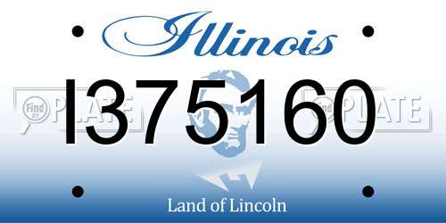 I375160 Illinois License Plate