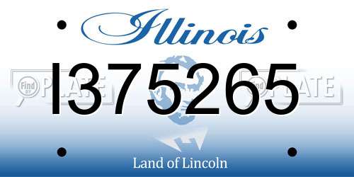 I375265 Illinois License Plate