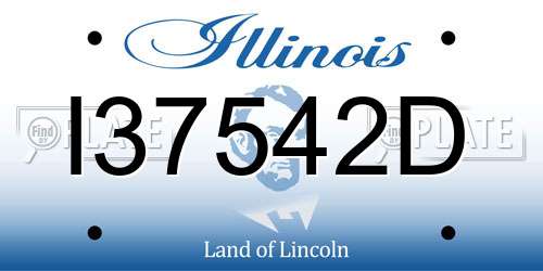 I37542D Illinois License Plate
