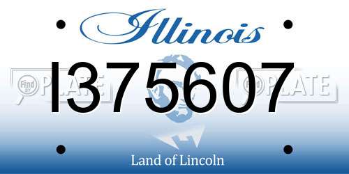 I375607 Illinois License Plate