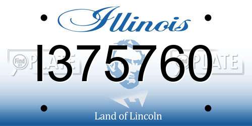 I375760 Illinois License Plate