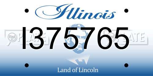 I375765 Illinois License Plate