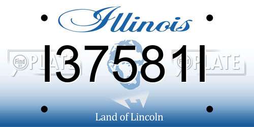 I37581I Illinois License Plate