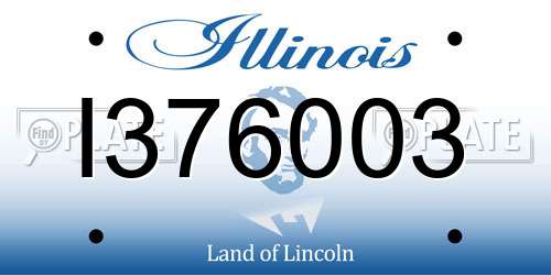I376003 Illinois License Plate