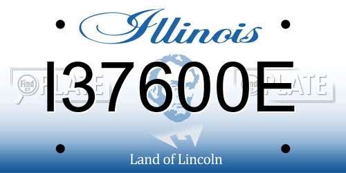 I37600E Illinois License Plate