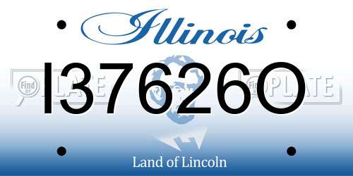 I37626O Illinois License Plate