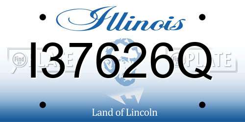 I37626Q Illinois License Plate
