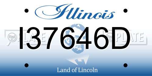 I37646D Illinois License Plate