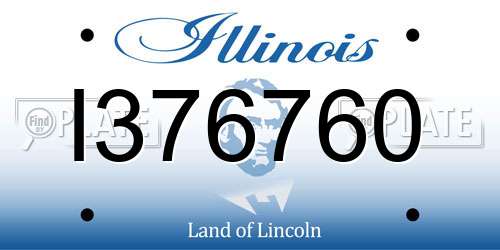 I376760 Illinois License Plate
