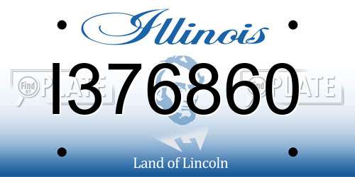 I376860 Illinois License Plate