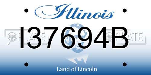 I37694B Illinois License Plate