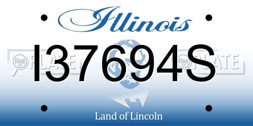 I37694S Illinois License Plate