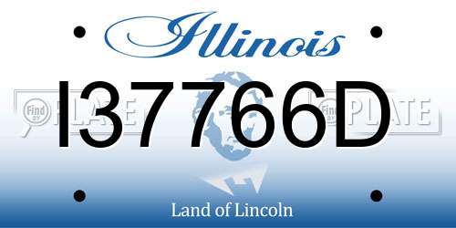 I37766D Illinois License Plate