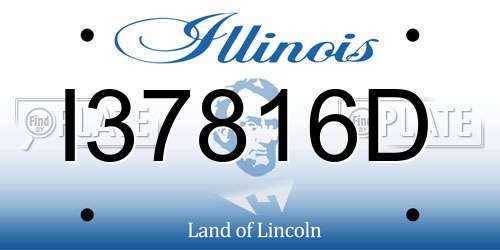 I37816D Illinois License Plate