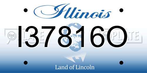 I37816O Illinois License Plate