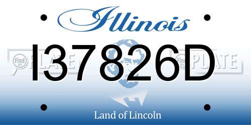 I37826D Illinois License Plate