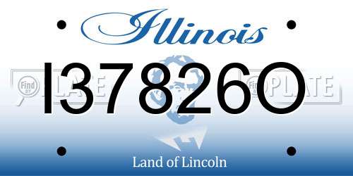 I37826O Illinois License Plate
