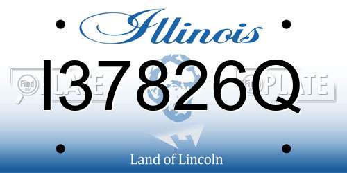 I37826Q Illinois License Plate