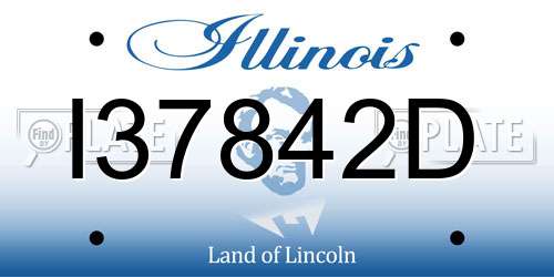 I37842D Illinois License Plate